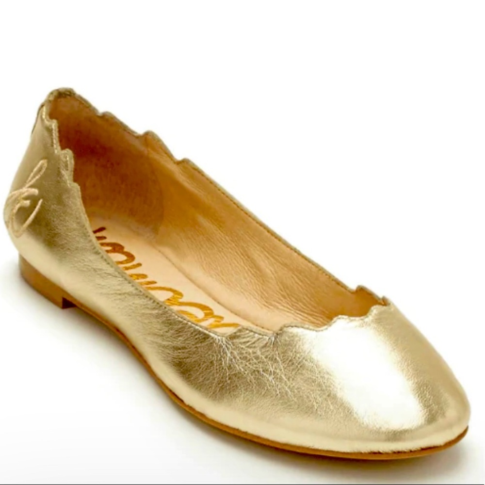 Sam Edelman Augusta Gold Metallic Leather Flats